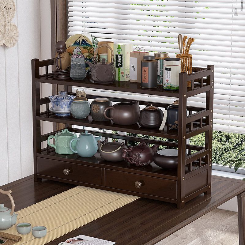 Estante de té de madera sólida estante de tazas de té Pu 'er de alta calidad china horno de té accesorios de té estante de tazas de té