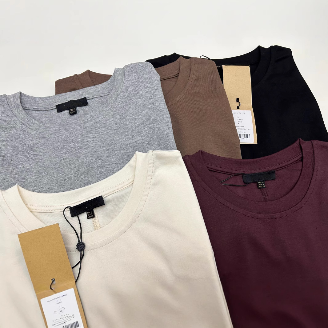 MD风女装2025春夏新款甜辣纯色纯色双纱棉修身显瘦基础辣妹T恤