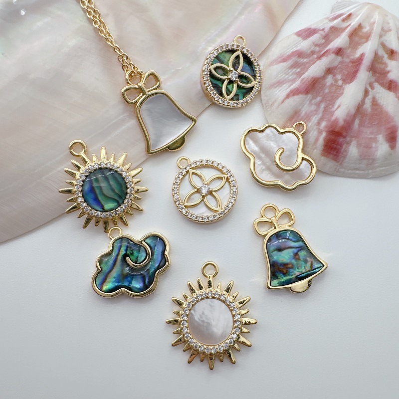 6g Weight Pendant Jewelry Making Type Diameter 10mm Jewelry Making Size Shell Inlay Material DIY Jewelry Accessories Classification 1 Piece Quantity Copper Material Clouds, Sun Pattern Plating, Inlay Design Classic Style Style 1 Piece Diameter 10mm Copper Shell Clouds Sun Pendant 2