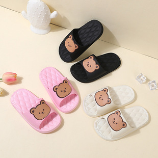 New summer girls' cartoon rabbit indoor parent-child sandals cute bear outdoor children's slippers boys