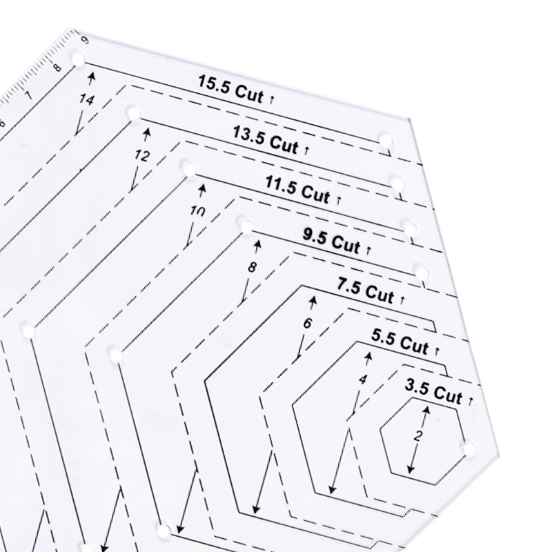 Regla de patchwork Regla de patchwork hexagonal americana Regla de acolchado hexagonal