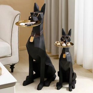 Nordic Resin Gentleman Dog Home Decoration High-Value Guardian Gentleman Dog Ornament Floor Decoration Birthday