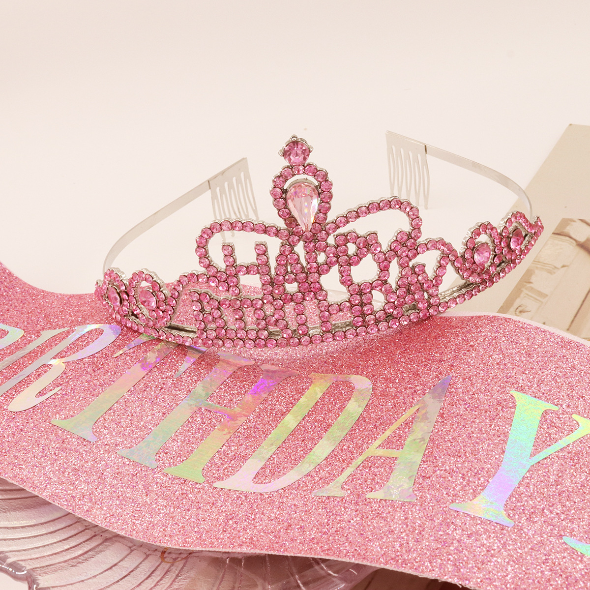 40g Weight Costume Props Event & Party Supplies 1 Piece, 1 Set Quantity Birthday Occasion Letter Pattern Princess Style Princess Letter Cloth Birthday Costume Props 8