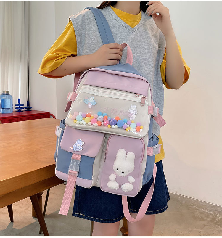 Korean Candy Color Large-capacity Backpack Wholesale Nihaojewelry display picture 4