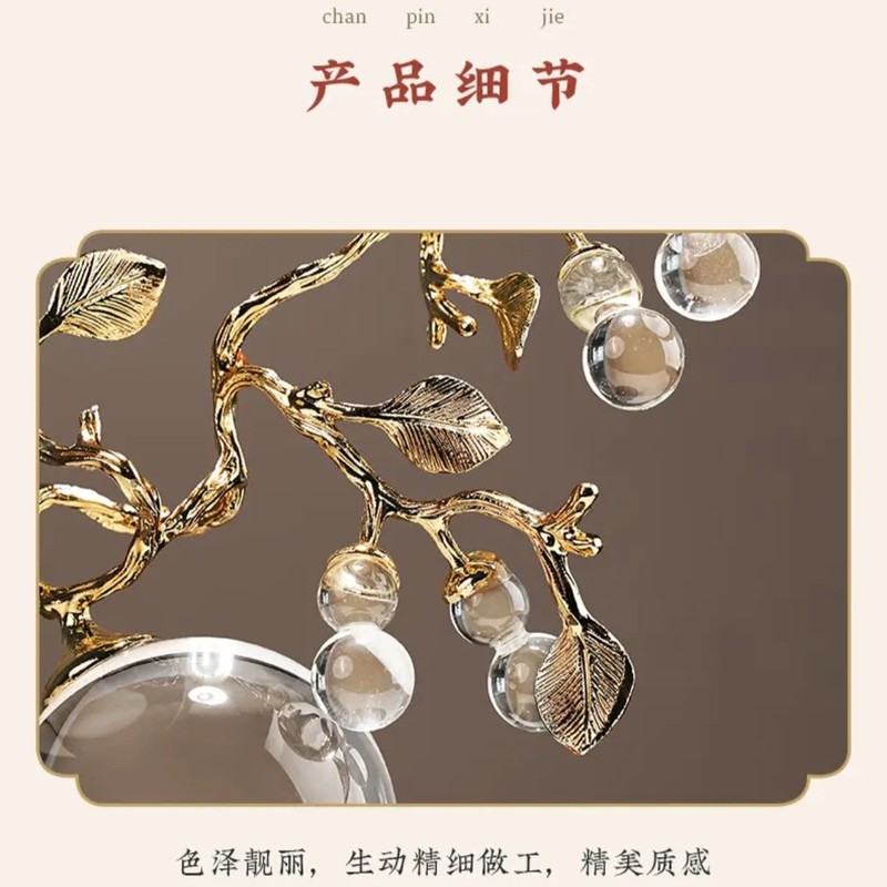 柿柿如意水晶葫芦摆件客厅聚财玄关礼物福禄装饰品乔迁礼电视柜|undefined