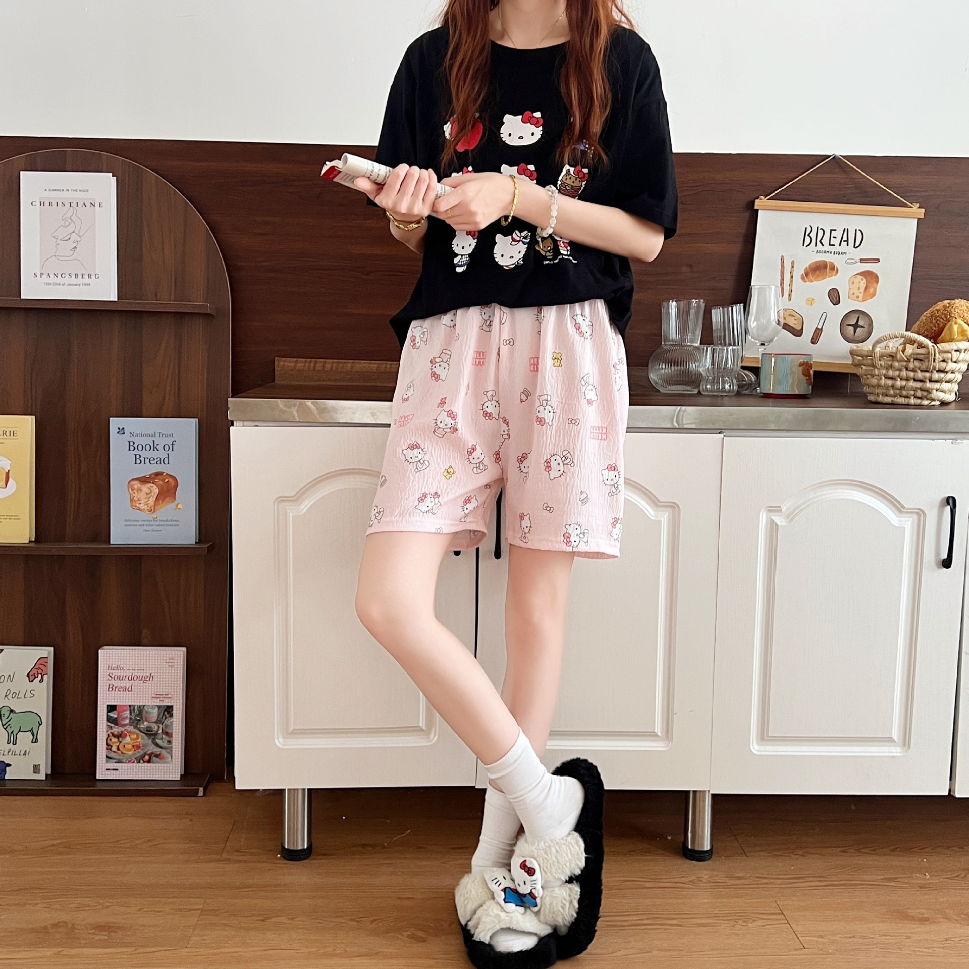 핑크 고양이 반바지