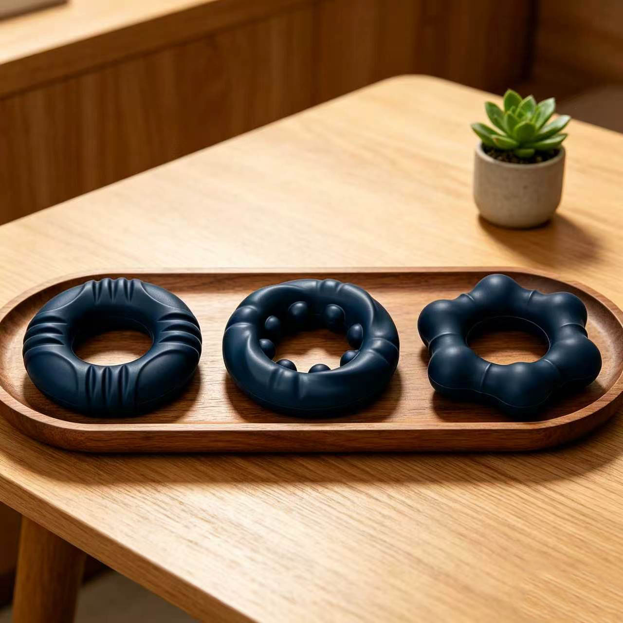 Men’s Liquid Silicone Delay Ring, Hexagon Design, Non-Vibrating Couples Wearable — detail image 2