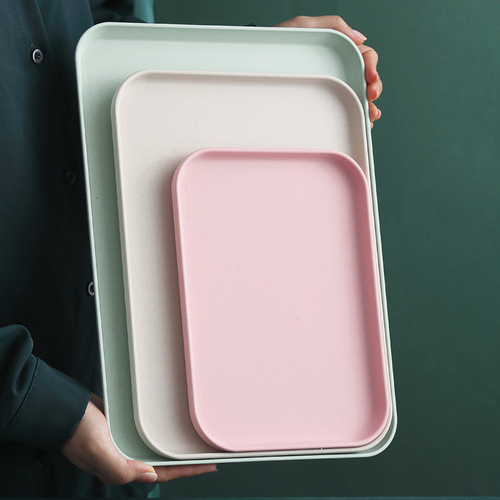 Tea tray living room cups teacup tray household rectangular water cup teacup plate fruit plate Nordic ins plastic