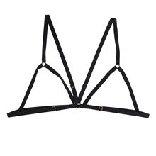 定制新款外贸加工三角杯舒适青年女性黑色超薄模杯文胸D123