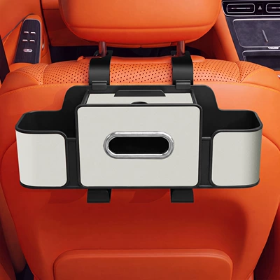 holder, cute cartoon car rear | Car tissue box/set - seat-four-in-one-storage-box-4th-generation-white