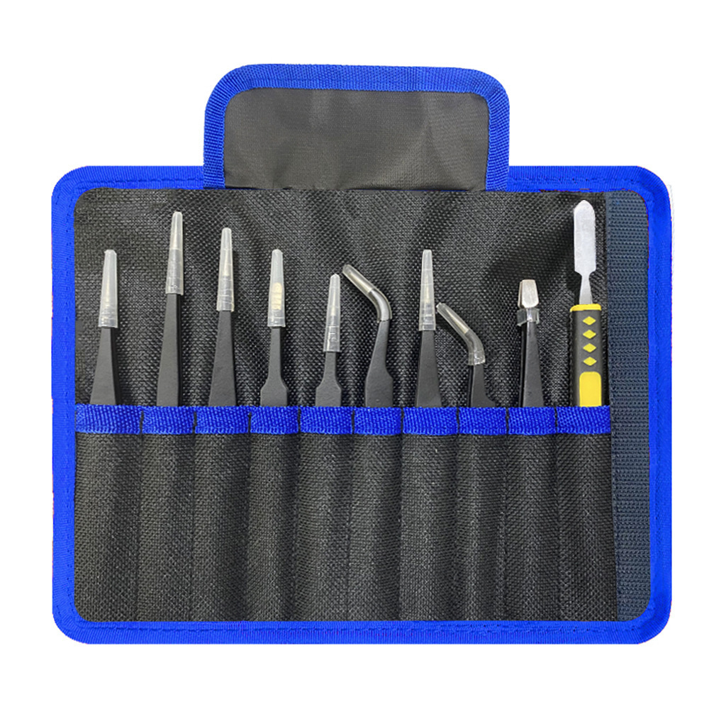 10PCS/SET Anti-Static ESD Stainless Steel Tweizers Cross-border…