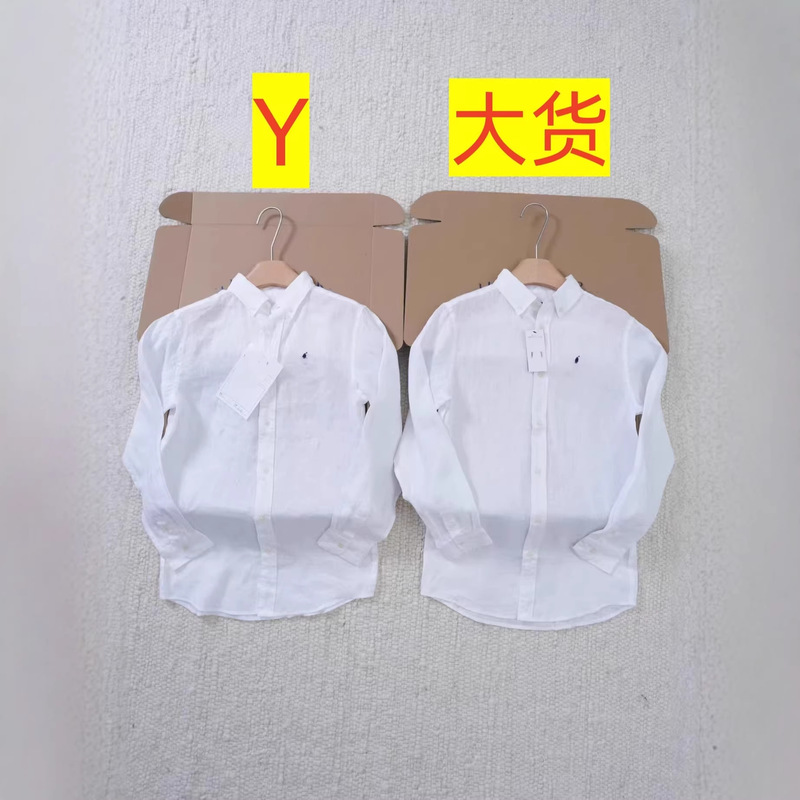 Can Be Scanned for Code/Linen Pony Embroidery Women's Shirt Polo Shirt Casual Old Money Retro Loose Shirt Rl26 New Style