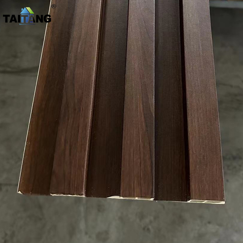 WPC Placa de pared en relieve de madera plástica Tablero de pared de madera plástica Tablero de gran muralla de madera ecológica Tablero de techo de madera plástica Tablero de gran muralla exterior