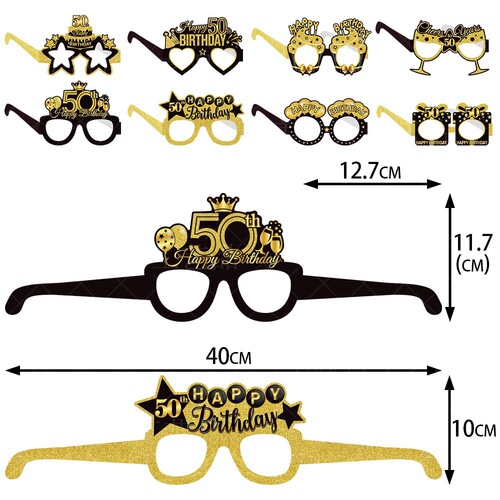 Amazon new birthday party decoration paper glasses black gold 18th and 60th birthday photo prop glasses