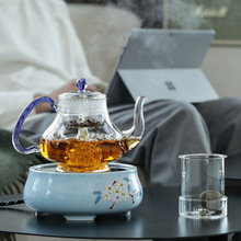 禾器耐高温加厚凤梨壶玻璃煮茶壶电陶炉蒸汽煮茶器蒸煮两用泡茶壶