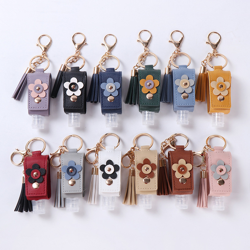 Cross-border special for Women summer Toner sub-bottle vintage leather case portable sub-bottle storage keychain pouch