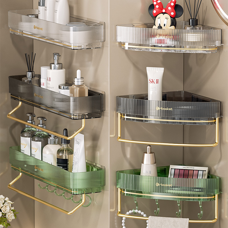 Bathroom Storage Rack Bathroom Toilet Restroom Hole-free Wall-mounted Washstand Wall Cosmetics Storage Shelf