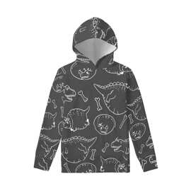 厂家定 制儿童连帽卫衣学校班服活动班服可印制logo上衣恐龙印花