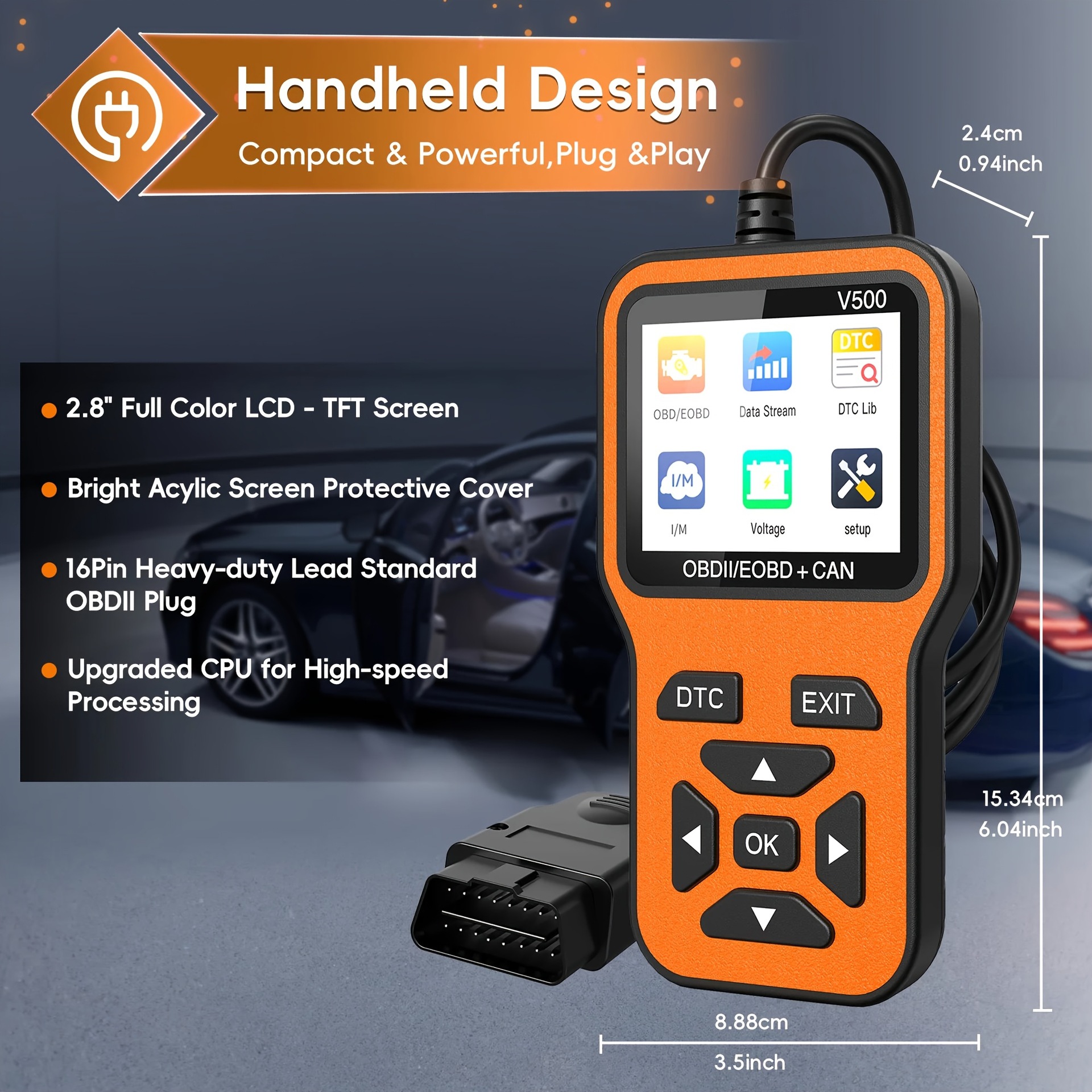 V500 Car Fault Detector Obd Engine Fault Light Clearing Code Reader Obd2 Dedicated for Fuel-Powered Vehicles