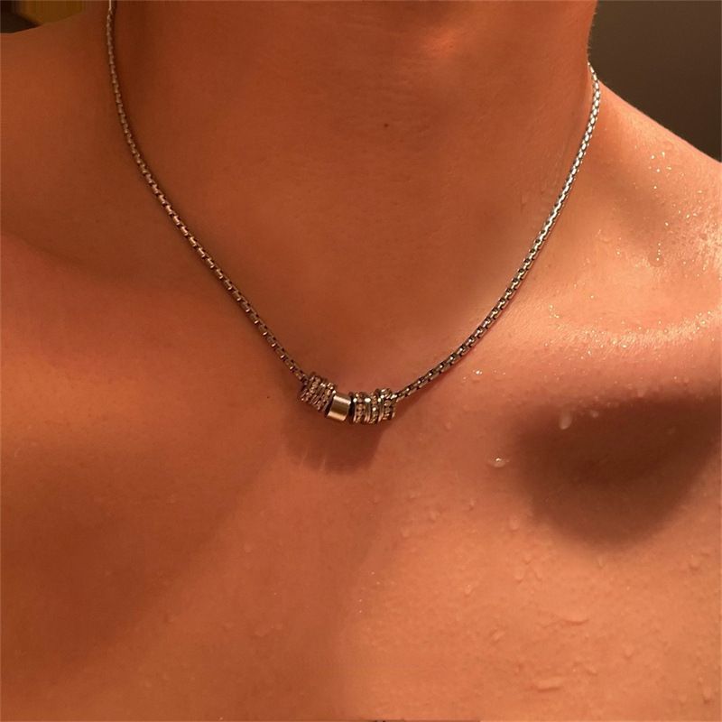 Minimalist Zircon Round Pendant Necklace Women, Light Luxury Personality Versatile Choker For Men, Stylish Collarbone_voghion.com