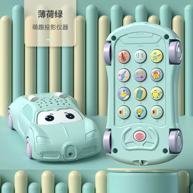 Детская музыкальная игрушка телефон машина, звёздная проекция, мелодии, батарейка или перезаряжаемые варианты
