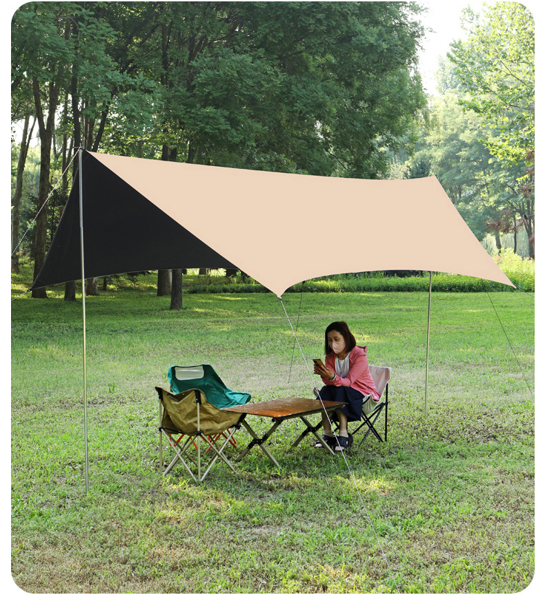 Butterfly-shaped outdoor octagonal black-coated canopy, camping canopy tent, portable sunshade curtain, canopy tent wholesale