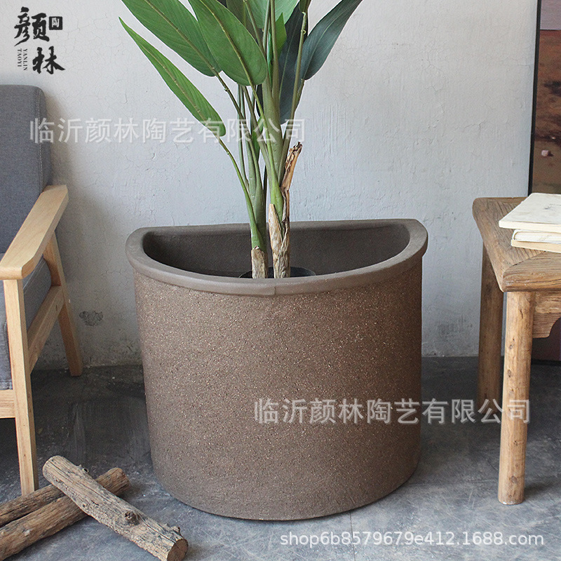 maceta de esquina de pared semicircular maceta de esquina colocada combinación de maceta de paisaje ahorro de espacio maceta de jardín simple