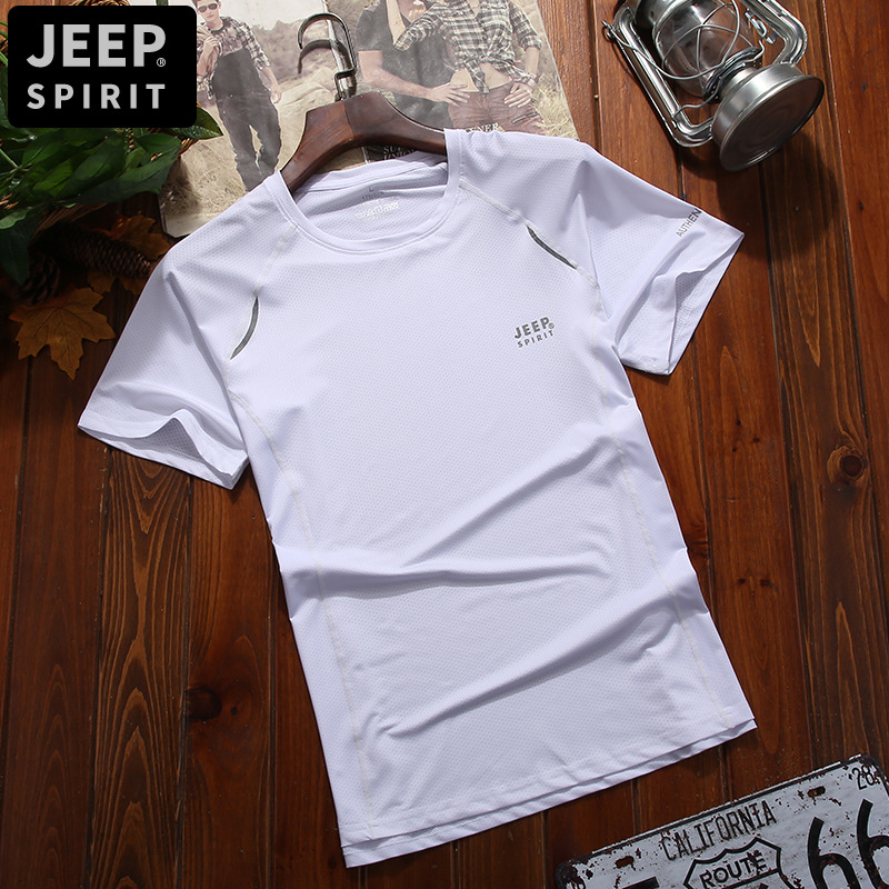 夏季男士新款短袖圆领T恤男青年户外休闲透气速干体恤衫可团购定