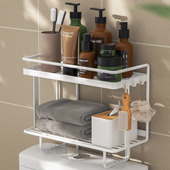 No punching hole above the bathroom toilet shelf, bathroom wall-mounted storage cabinet, bathroom toilet shelf artifact