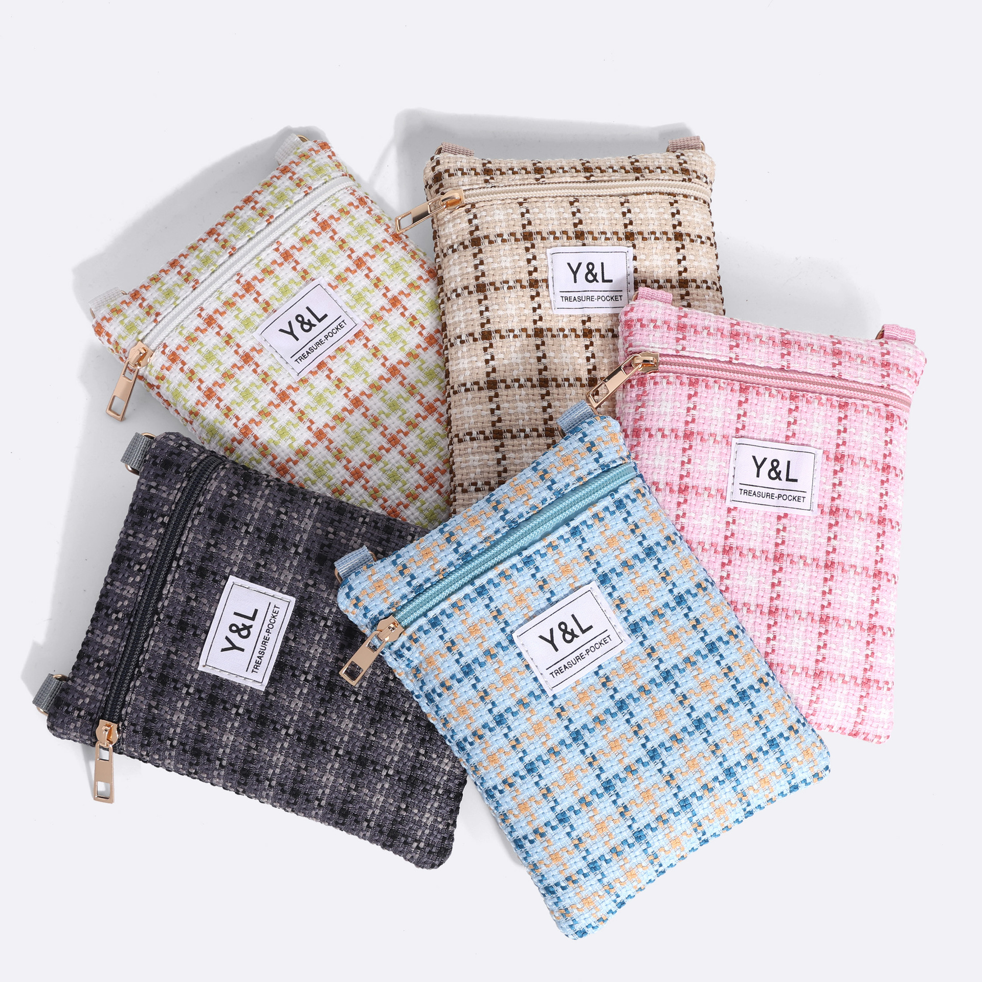 Tejido de encaje rugoso tela de celosía damas mini hombro mochila bolso móvil correa de hombro mini bolso pequeño