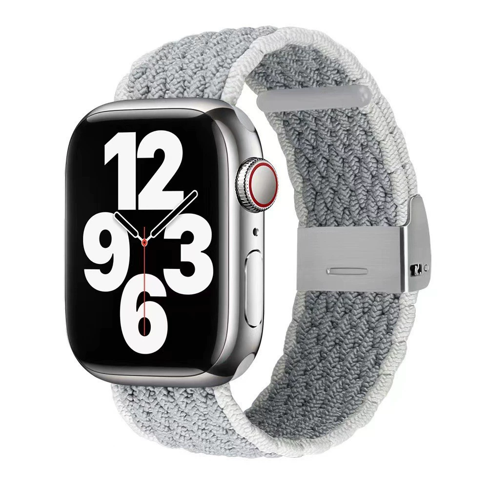 Совместимо с Apple Watch 5-6-7-8-9-10 поколения Snap-on нейлоновый плетёный ремешок iWatch S10 регулируемый браслет