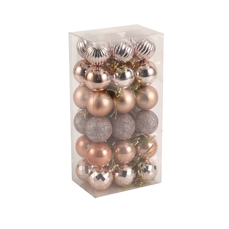 Bola de Navidad traje redondo barril caja cuadrada pintada 3cm4cm6cm decoración navideña bola colgante de Navidad bola decoración Navidad