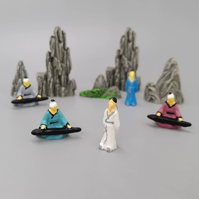 Новый ультра мини-смола бард Древние люди играть на пианино