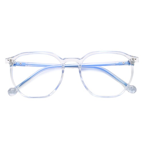 Ultra-light TR90 fashionable anti-blue light glasses with large frames for both men and women, transparent glasses frame, model 2006