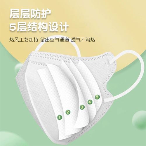 Children's butterfly KN95 dustproof breathable student 3-12 years old 5-layer factory straight hair 5D three-dimensional protection