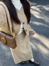 韩系穿搭小香风套装女加厚加绒两件套冬季新款毛呢套装裙