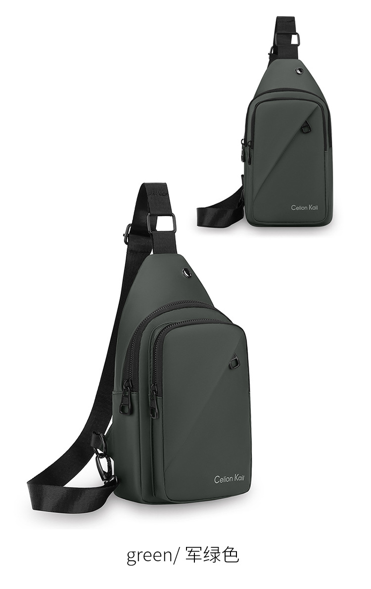 Bolso bandolera de un solo hombro deportivo impermeable de gran capacidad para hombre 2025 primavera mochila de pecho de moda casual simple