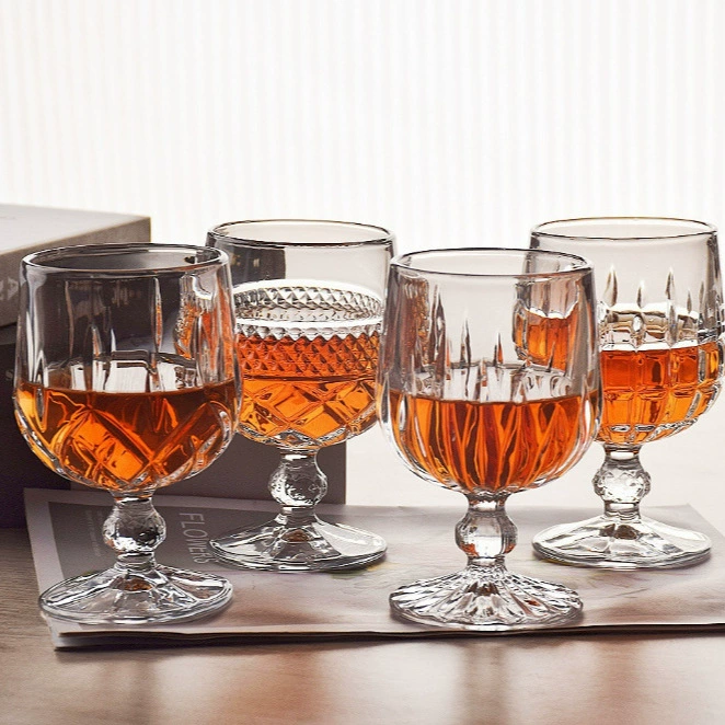 Бокалы для вина в скандинавском стиле с резным декором, для домашнего использования, винтажные бокалы для бренди, высокие бокалы, бокалы для виски, бокалы для воды.