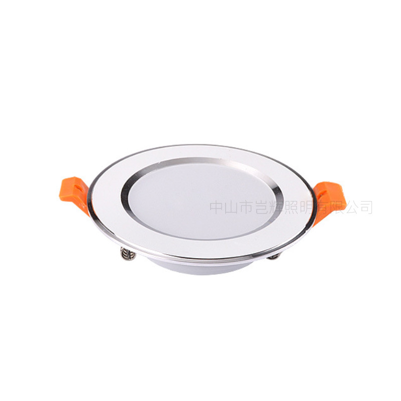 LED downlight incrustado ingeniería de decoración doméstica lámpara de techo tricolor luminoso ahorro de energía ultra delgada 5w lámpara de sala de estar ultra delgada