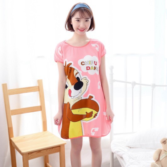 Camisón de verano pijamas de las mujeres de manga corta de dibujos animados lindo camisón Delgado desgaste del hogar Comercio exterior transfronterizo al por mayor