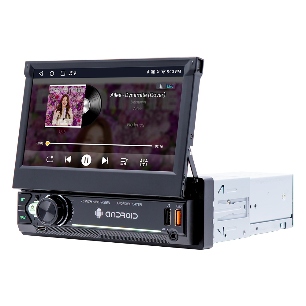 Pantalla retráctil de 7 pulgadas Android vehículo GPS navegación inalámbrica carplay vehículo inteligente control central máquina de navegación todo en uno