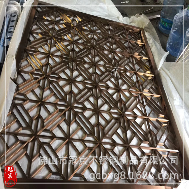 不锈钢镂空花格屏风隔断 豪华别墅装饰工程