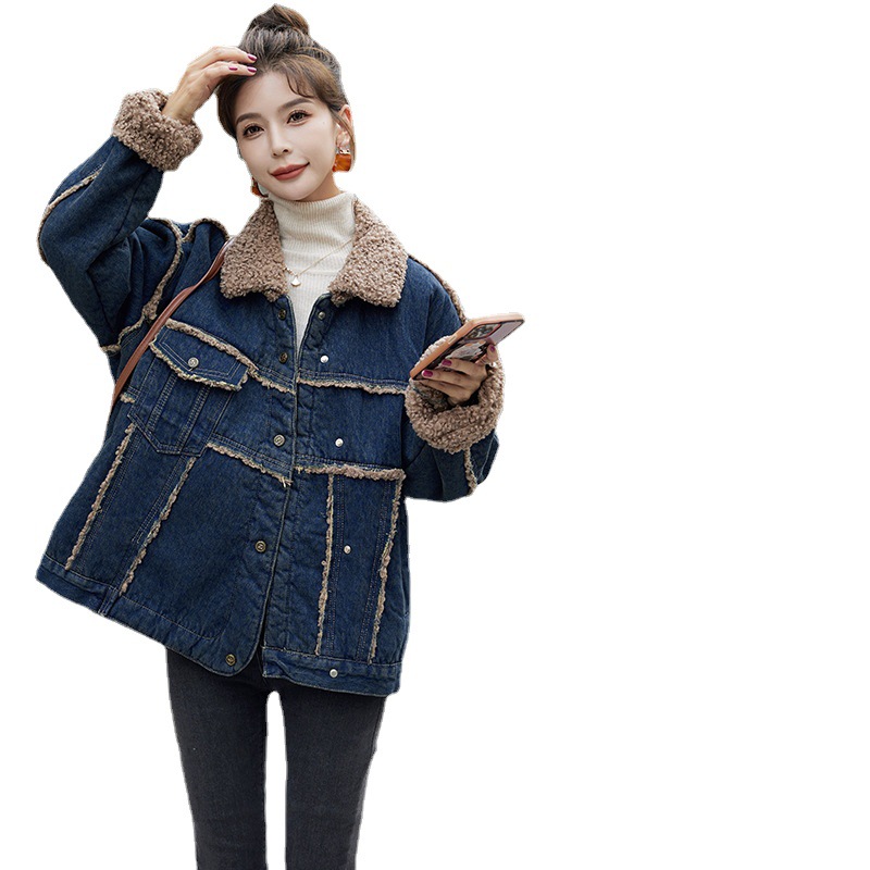 Giacca da donna per autunno e inverno piccola più velluto nuovo grasso mm grande taglia per coprire la pancia e farti sembrare sottile cappotto di lana di agnello_voghion.com