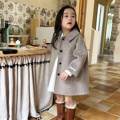 女の子の春秋のカシミヤのコートの子供の秋冬の韓国版の洋気の中の長いタイプの女の子の中で大きい子供の赤ちゃんのコート