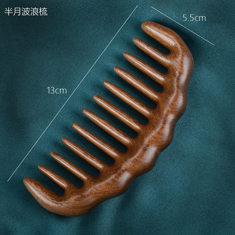 多功能檀木按摩梳头皮经络梳五齿梳头部按摩头疗美发木梳厂家批发|undefined