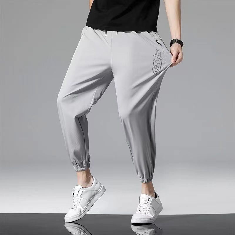 Thin silk trend sports quick dry men's summer trousers