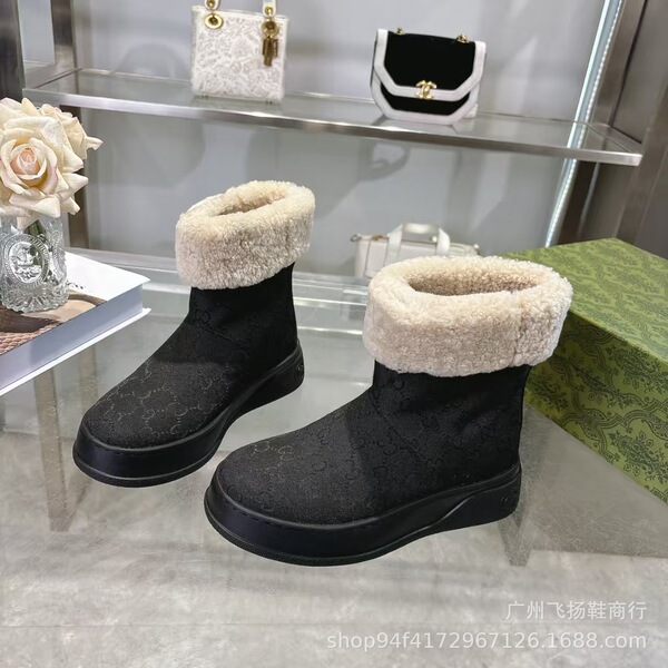 Fashionable genuine leather wool thick-soled snow boots for women 25…
