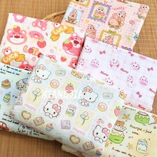 全棉40支府绸 可爱卡通印花大星 数码印花  童装面料