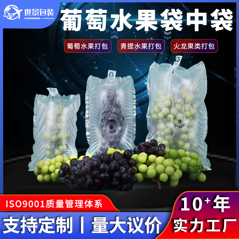 葡萄打气袋中袋双层防碰防摔缓冲水果快递包装袋打包填充袋保护袋