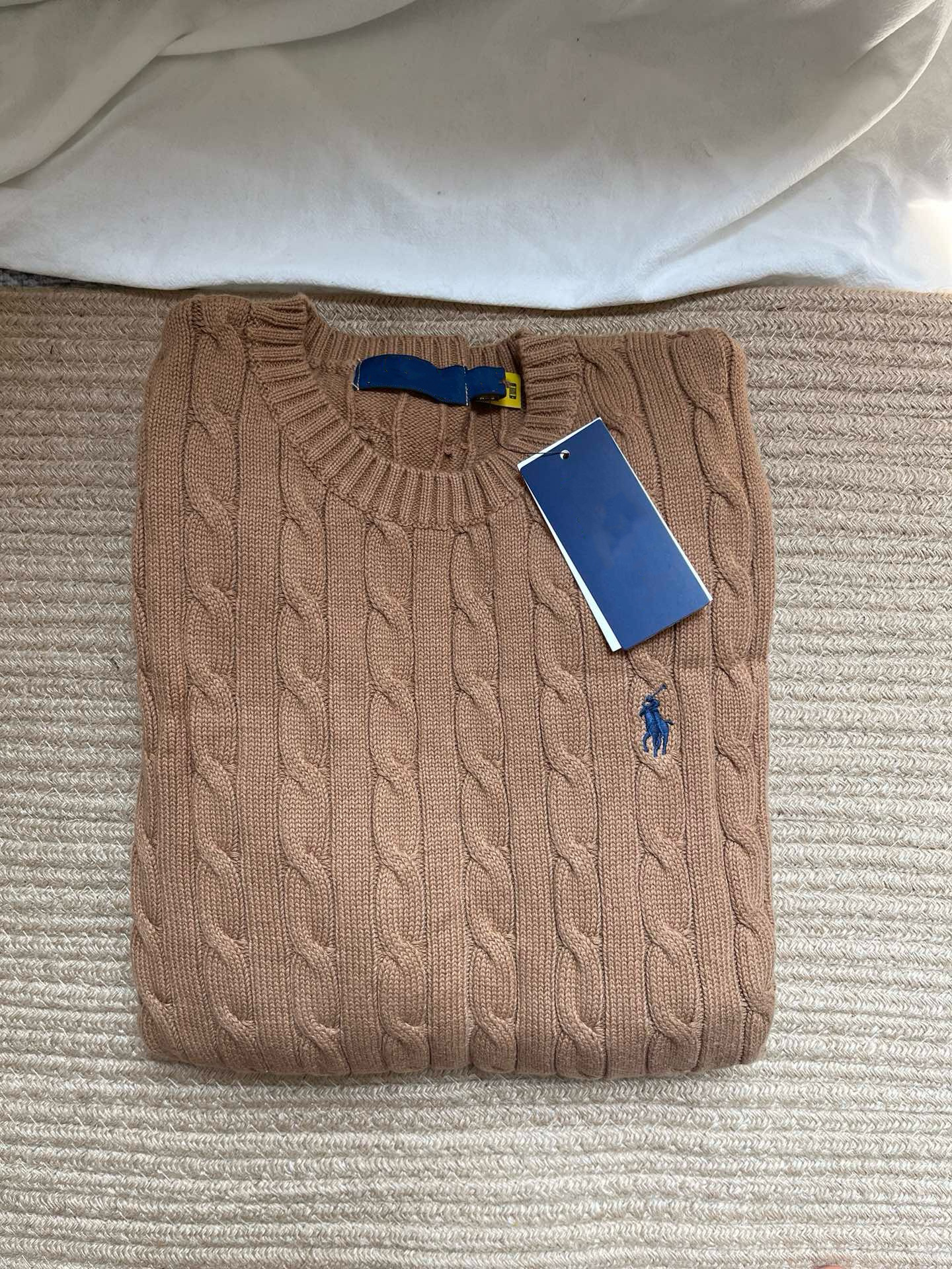 高品質の古典的な戦馬刺繍綿線麻花丸襟長袖プルオーバーニットセーター男性ニット